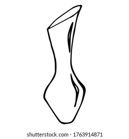 Hand drawn doodle vase. Contour sketch. Vector transparent illustration isolated on white background. Decoration element for cards, banner, posters, prints, emblems.