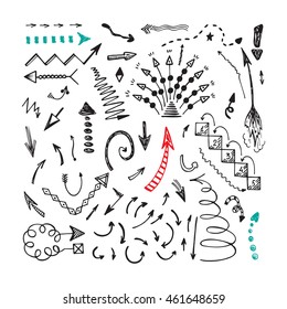 Hand Drawn Doodle Vector Arrows Set