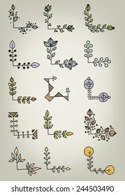 Hand Drawn Doodle Vector Book Corners