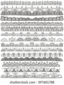 Hand drawn doodle vector dividers and design elements