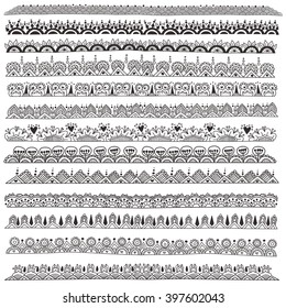 Hand drawn doodle vector dividers and design elements