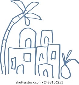 Handgezeichnete Doodle Vektorgrafik Euro minimal Abstrakt Trending Art Motive eurosummer cute Mediterranean Sketch Fashion