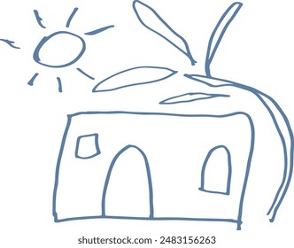 Hand drawn Doodle Vector Euro minimal Abstract Trending art motifs eurosummer cute Mediterranean sketch fashion