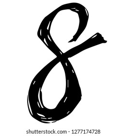 Hand Drawn or Doodle Vector Illustration of Number 8 on Isolated Background. Graphic Design for T-shirt, Poster, Card, Template, and more