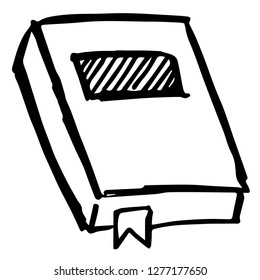 Hand Drawn or Doodle Vector Illustration of Book on Isolated Background. Graphic Design for T-shirt, Poster, Card, Template, and more