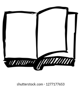 Hand Drawn or Doodle Vector Illustration of Book on Isolated Background. Graphic Design for T-shirt, Poster, Card, Template, and more