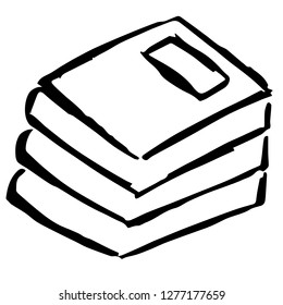 Hand Drawn or Doodle Vector Illustration of Book on Isolated Background. Graphic Design for T-shirt, Poster, Card, Template, and more
