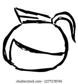 Hand Drawn or Doodle Vector Illustration of Coffee on Isolated Background. Graphic Design for T-shirt, Poster, Card, Template, and more