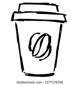 Hand Drawn or Doodle Vector Illustration of Coffee on Isolated Background. Graphic Design for T-shirt, Poster, Card, Template, and more
