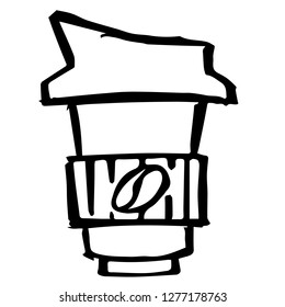 Hand Drawn or Doodle Vector Illustration of Coffee on Isolated Background. Graphic Design for T-shirt, Poster, Card, Template, and more
