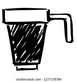 Hand Drawn or Doodle Vector Illustration of Coffee on Isolated Background. Graphic Design for T-shirt, Poster, Card, Template, and more