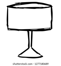 Hand Drawn or Doodle Vector Illustration of Lamp on Isolated Background. Graphic Design for T-shirt, Poster, Card, Template, and more
