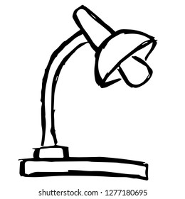 Hand Drawn or Doodle Vector Illustration of Lamp on Isolated Background. Graphic Design for T-shirt, Poster, Card, Template, and more