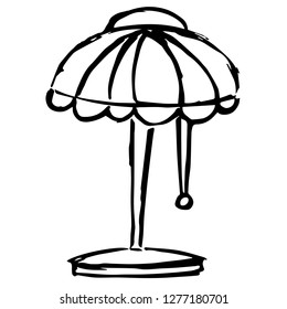 Hand Drawn or Doodle Vector Illustration of Lamp on Isolated Background. Graphic Design for T-shirt, Poster, Card, Template, and more