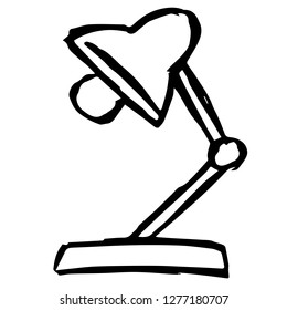 Hand Drawn or Doodle Vector Illustration of Lamp on Isolated Background. Graphic Design for T-shirt, Poster, Card, Template, and more