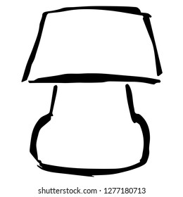 Hand Drawn or Doodle Vector Illustration of Lamp on Isolated Background. Graphic Design for T-shirt, Poster, Card, Template, and more