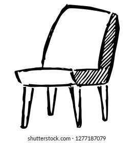 Hand Drawn or Doodle Vector Illustration of Chair on Isolated Background. Graphic Design for T-shirt, Poster, Card, Template, and more