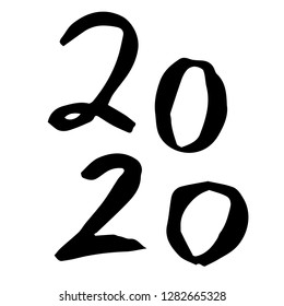 Hand Drawn or Doodle Vector Illustration of Year 2020 on Isolated Background. Graphic Design for T-shirt, Poster, Card, Template, and more