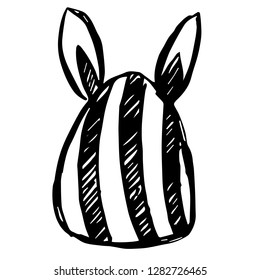 Hand Drawn or Doodle Vector Illustration of Easter Egg on Isolated Background. Graphic Design for T-shirt, Poster, Card, Template, and more