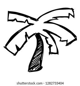 Ilustración de vectores de palmo dibujados a mano o de garganta sobre fondo aislado. Diseño gráfico para pantalones en T, póster, tarjeta, plantilla y más