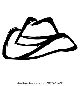 Hand Drawn or Doodle Vector Illustration of Hat or Cap on Isolated Background. Graphic Design for T-shirt, Poster, Card, Template, and more