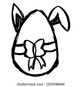 Hand Drawn or Doodle Vector Illustration of Easter Egg on Isolated Background. Graphic Design for T-shirt, Poster, Card, Template, and more