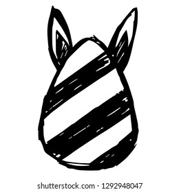 Hand Drawn or Doodle Vector Illustration of Easter Egg on Isolated Background. Graphic Design for T-shirt, Poster, Card, Template, and more