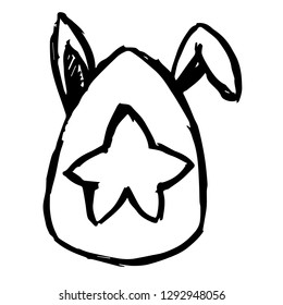 Hand Drawn or Doodle Vector Illustration of Easter Egg on Isolated Background. Graphic Design for T-shirt, Poster, Card, Template, and more