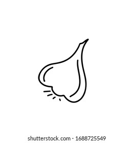 Hand drawn doodle vector illustration of garlic isolated on white background. Design for card, market, banner