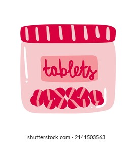 Hand drawn doodle vector illustration of painkillers tablets