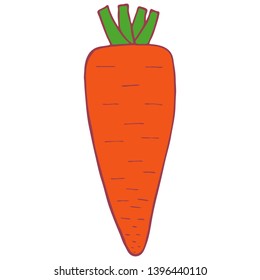 Hand drawn doodle vector isolated carrot, great design for any purposes.