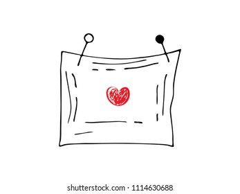 Hand drawn doodle vector paper frame isolated on white background