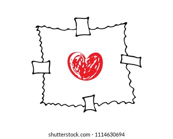 Hand drawn doodle vector paper frame isolated on white background