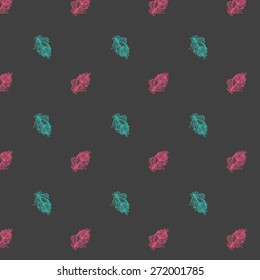 Hand drawn doodle vector seamless feather pattern