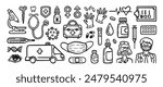 Hand drawn doodle vector set. Collection of cute hand drawn doodle.