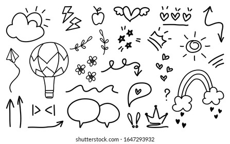 Hand Drawn Doodle Vector Set Stock Vector (Royalty Free) 1647293932 ...