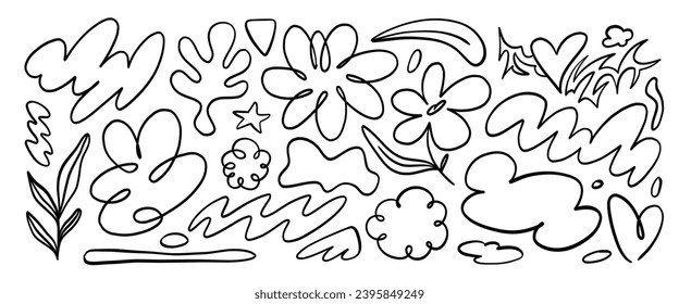 Hand drawn doodle vector set. Collection of cute hand drawn doodle.