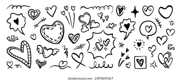 Hand drawn doodle vector set. Collection of cute hand drawn doodle.