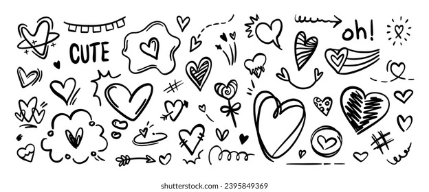 Hand drawn doodle vector set. Collection of cute hand drawn doodle.