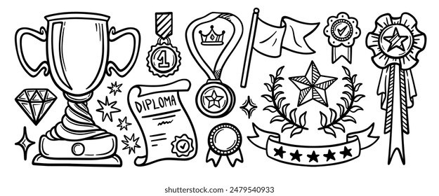 Hand drawn doodle vector set. Collection of cute hand drawn doodle.