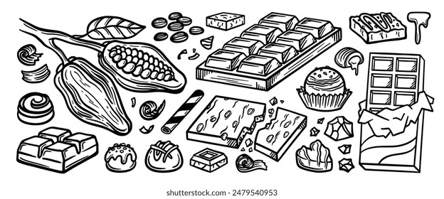 Hand drawn doodle vector set. Collection of cute hand drawn doodle.