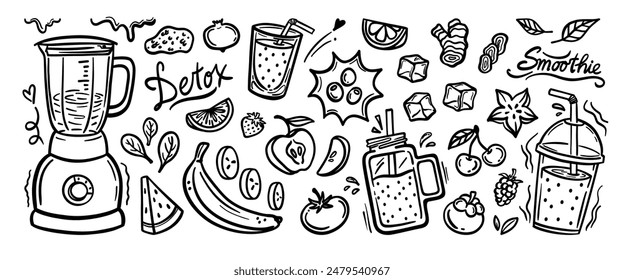 Hand drawn doodle vector set. Collection of cute hand drawn doodle.