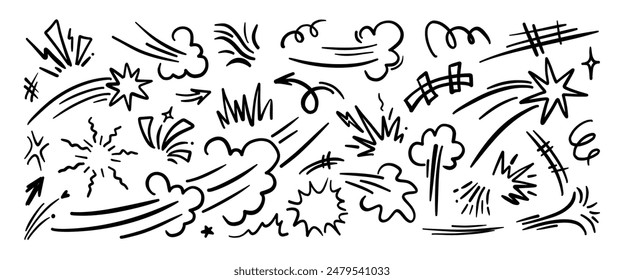 Hand drawn doodle vector set. Collection of cute hand drawn doodle.