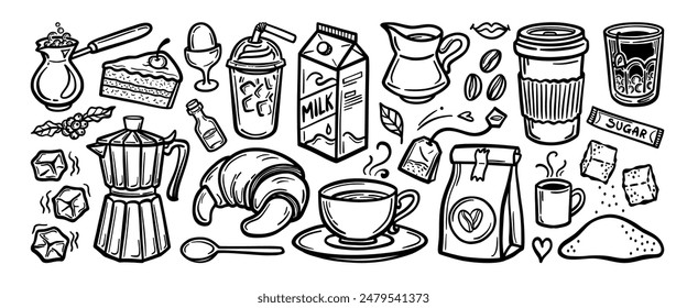 Hand drawn doodle vector set. Collection of cute hand drawn doodle.