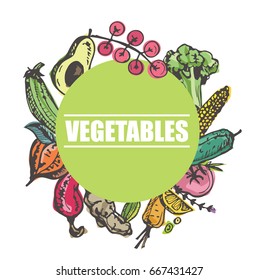 Hand drawn doodle vegetables