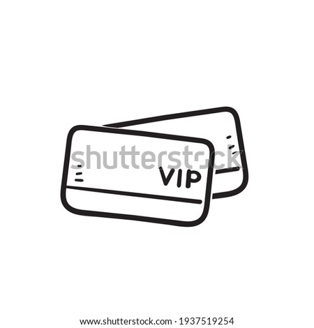 hand drawn doodle vip card icon illustration vector isolated