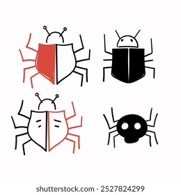 handgezeichnete Computergrafik eines Doodle-Virus-Fehlers