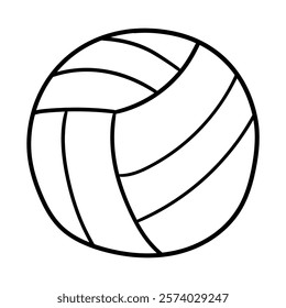 Hand drawn doodle volleyball ball isolated on white background. Vector illustration.