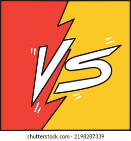 hand drawn doodle vs versus icon illustration vector