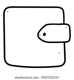 Dibujado a mano doodle billetera aislada sobre fondo blanco. Ilustración vectorial.